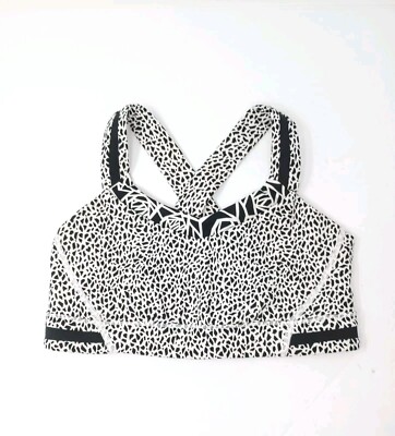 Lululemon Rack Pack Bra Miss Mosaic White Posey Black White Black Size 
