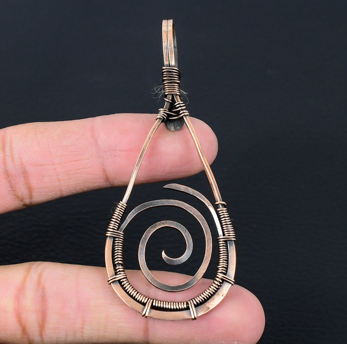 Pure Copper Oxidized Handmade Copper Wire Wrap Jewelry Designer