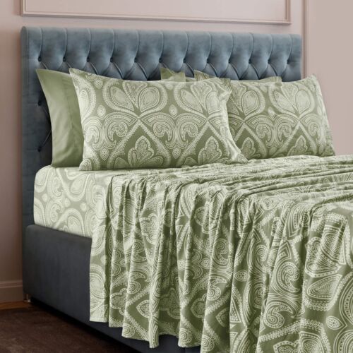 Set lenzuola 6 pezzi lusso microfibra ultra morbida tasca profonda set biancheria da letto - Foto 41 di 53
