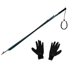 Palantic 104 cm Blue Aluminum Safety Speargun Harpoon + Gloves – 6 mm Thread