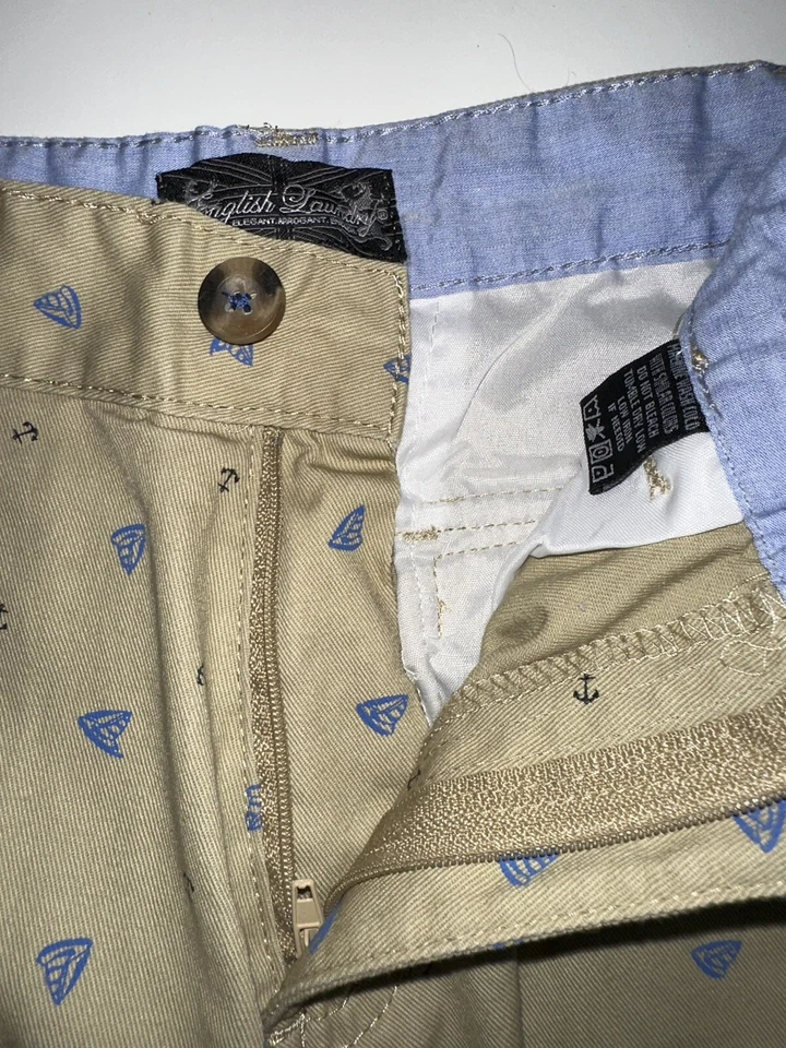 Pantalones Cortos Caqui Ancla Carga Niño Talla 7 Bolsillos Cremallera Mosca Solapa Bolsillo Nuevo sin Etiquetas Foto 4 de 4