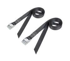 Powertye 1" x 8' Heavy Duty Cam Buckle Lashing Straps Tie Downs Cargo Black 2Pck