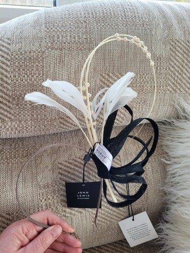 John Lewis Fascinator Perlen federreich Stirnband Mutter Braut Rennen Cocktail - Bild 5 von 10