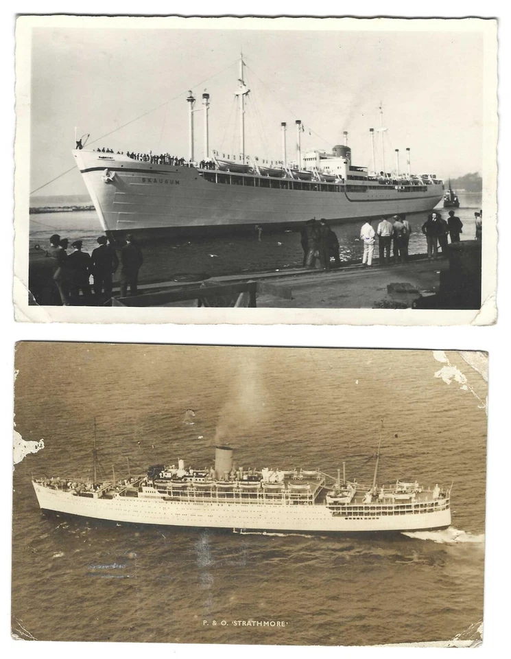 ADEN YEMEN 1953 ДВА PAQUEBOT ОТКРЫТКИ ADEN CAMP НА S/S SKAUGUM ФРАНКИРОВАННЫЙ - Изображение 2 из 2