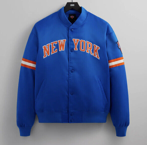 KITH X NY KNICKS BOMBER JACKET XL SATIN MSG NBA BASKETBALL NEW