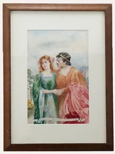 P. L.  - C.1890 Watercolour, Lay thy Sweet Hands In Mine, and Trust to Me
