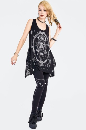 JAWBREAKER VITRIOL LONGLINE TOP S M L XL BLACK ROCK CHIC SCARAB MESH BACK - Picture 3 of 6