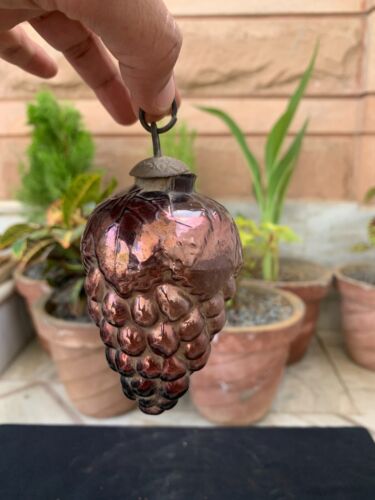 Antique Old Glass Tree Decoration Christmas Ornaments Bulb Shaped German Kugel - Picture 1 of 7