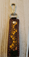 sunflower leather keyring