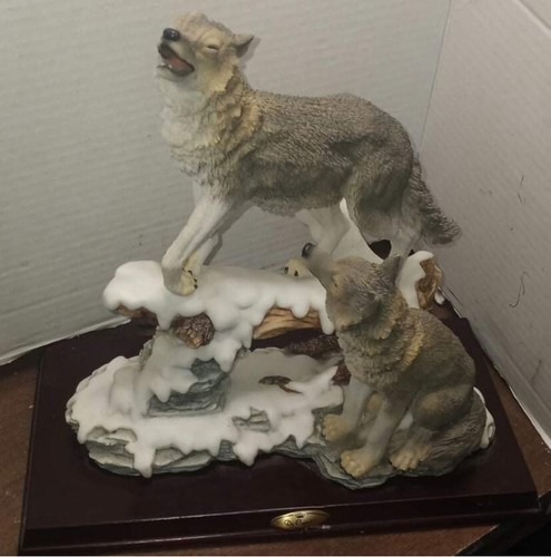 Vintage De Capoli Wolves On Snowy Rock 11 X 6 Look Rare Wolf Ebay