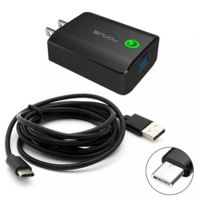 18W FAST HOME USB POWER ADAPTER 6FT TYPE-C TURBO CHARGER CABLE for USB-C PHONES