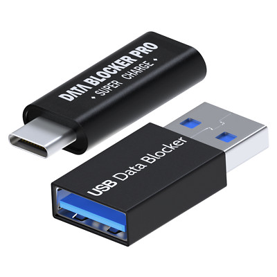 USB Datenblocker & USB-C Datenblocker [2er Pack] Schützt vor Hackern   Schwarz