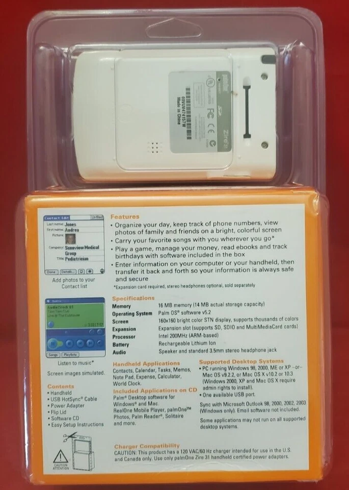 NEW PalmOne Zire 31 Handheld PDA Organizer (Blue) Factory Sealed NOS Vintage - Image 4 of 4