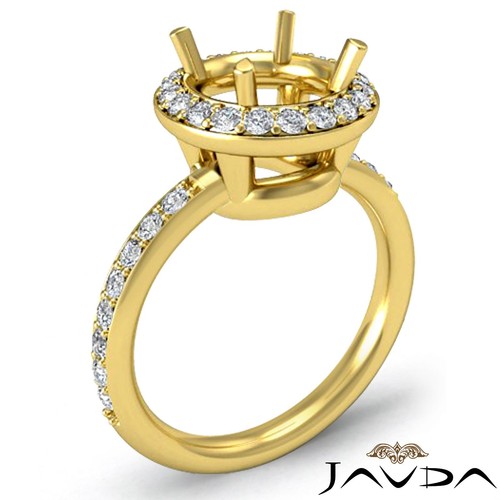 Klassischer Halo runder halbmontierter Diamant Verlobungsring 18 Karat Gelbgold 0,53 kt - Bild 3 von 6