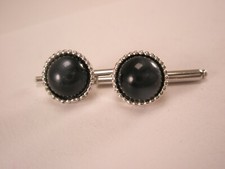 SINGLES 2 3/8" Round Dark Gray Vintage SWANK Formal Tux Groom Prom Studs c213