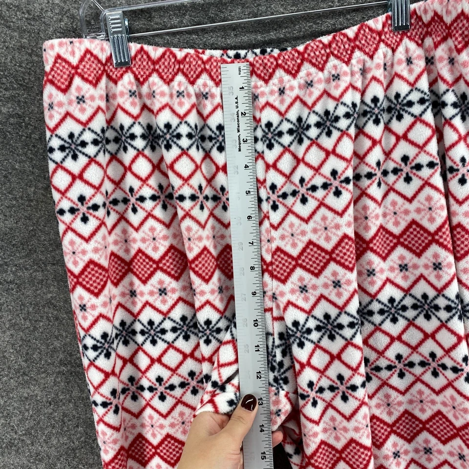 Pantalones de pijama Croft & Barrow para mujer L grandes rosa geométrico tiro alto polar dormir Foto 4 de 4