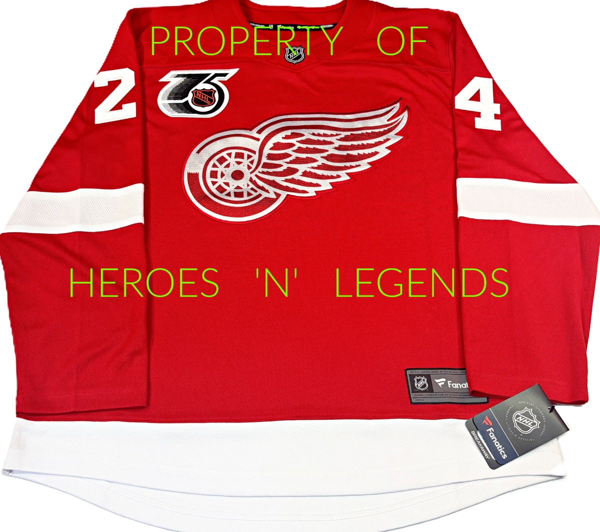 NWT-SM BOB PROBERT DETROIT RED WINGS NHL 75th ANNIVERSARY