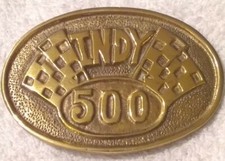Vintage Solid Brass Belt Buckle Indy 500