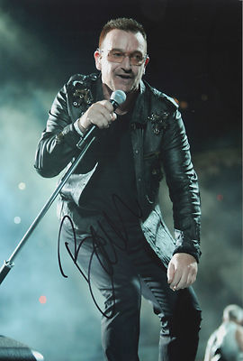 BONO Signed 12x8 Photo U2 WHERE THE STREETS HAVE NO NAME COA