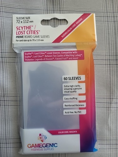 Gamegenic 72x112mm Scythe/Lost CitiesCard Sleeves (60pcs) ASMGG1043 - Picture 1 of 2