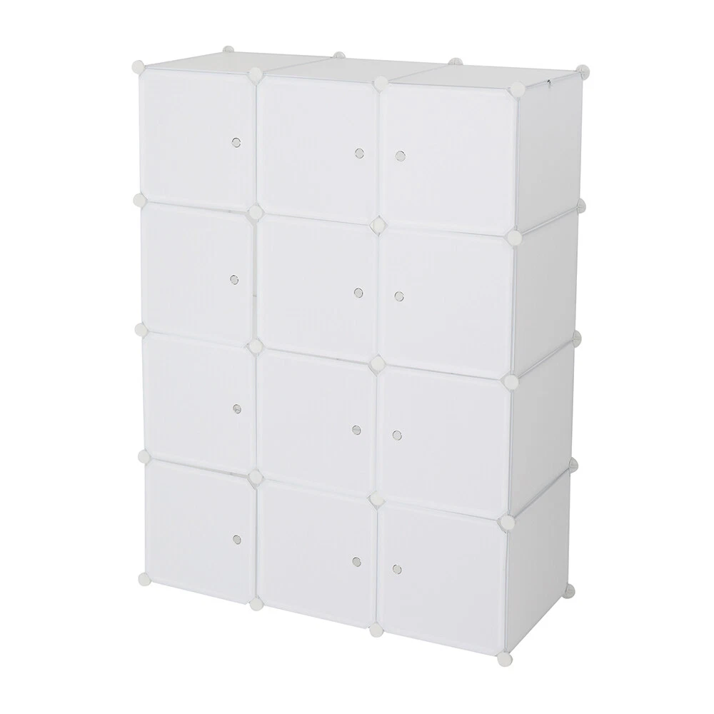 12Cube Organizer Stackable Plastic Cube Storage Shelves and Hanging Rod Standard 12Cube Organizer Stackable Plastic Cube Storage Shelves and Hanging Rod Standard