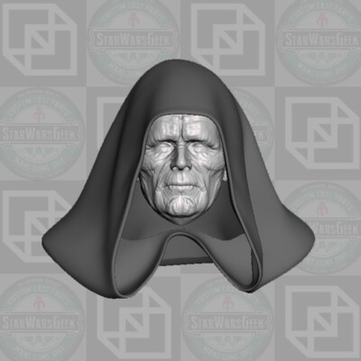 Emperor Palpatine v2 custom head for Star Wars Black Series & other figures