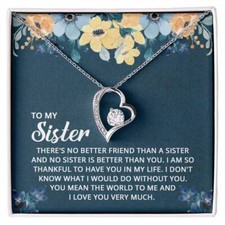 To My Sister Necklace, Brother to Sister, Birthday gift For Sister