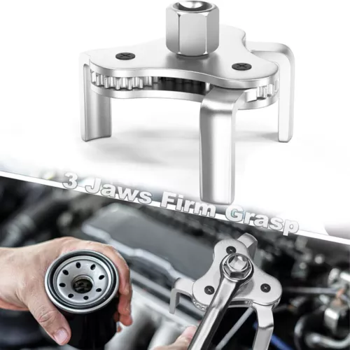 2-Way Oil Filter Wrench Auto Adjustable Universal 3-Jaw Remover Full Adjustable