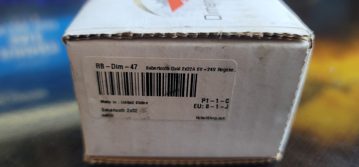 Brand New Sabertooth dual 32A motor driver 2x32 Dimension