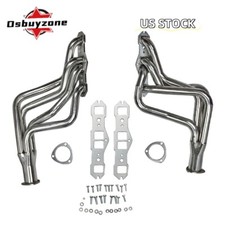 Pair Polished Long Tube Headers For Olds Cutlass Delta 65-74 350 400 455 V8 New