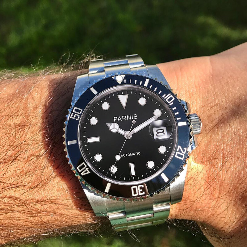 Ceramic Bezel Parnis Dive Watch Parnis 43mm Sapphire Crystal