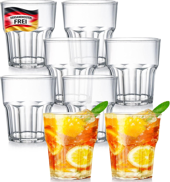 Acrylglas WassergläSer Set 8Er Bruchfest Oder Trinkbecher FüR Bar KüChe Garten-image