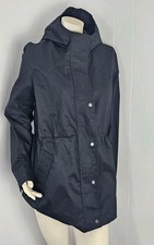 Hunter Water Resistant Black Rain Jacket Hooded Zip Up Women's Size Large