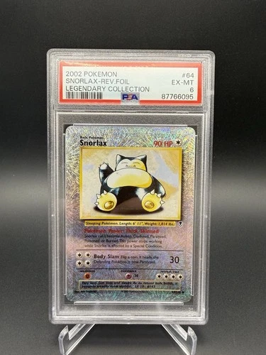 PSA 6 Snorlax 64/110 Legendary Collection . Reverse Holo Pokemon 2002 EX MT