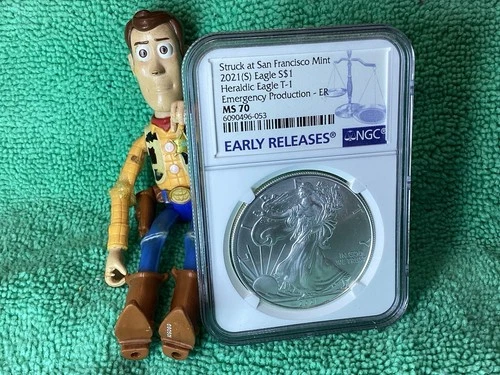 2021 S SILVER EAGLE T-1 EMERGENCY PRODUCTION NGC MS70 🌉