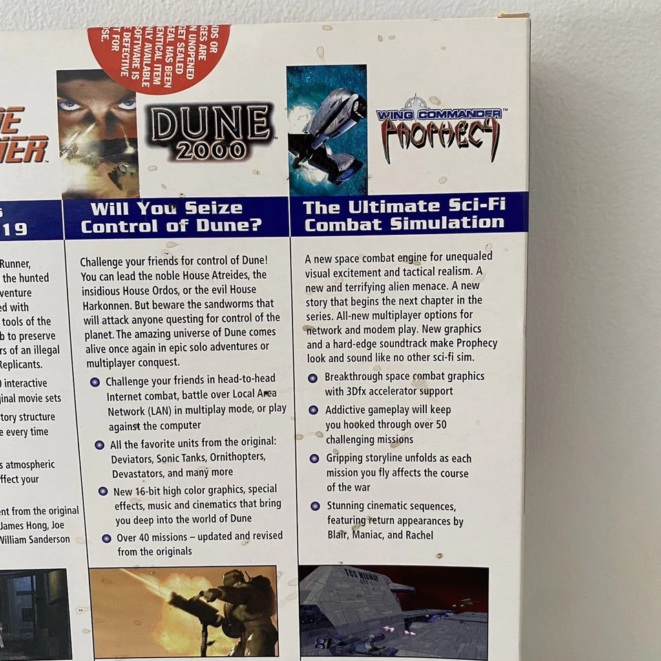 Ultimate Sci-Fi Series PC Big Box Game Blade Runner Dune Wing Commander Sealed - Image 3 of 4