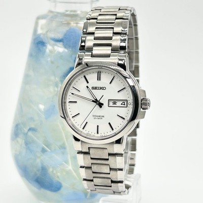 SEIKO セイコー TITANIUM 7N43-7B80 クォーツ 腕時計 Seiko Titanium Quartz Watch 7N43-7B80 20Bar Silver Unused | eBay