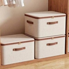 Large Capacity Foldable Storage Box with Handles - Portable Clothes Organiser UK