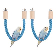 2 Pcs Bird Rope Perch Swing Bird Stand Rope Perch 22 Inch Blue