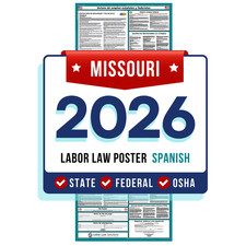 Missouri State and Federal Labor Law Poster 2026 SPANISH - Non-Laminated Paper