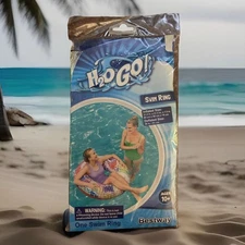 H2O GO! Bestway Rainbow Swim Ring 31.5” Tube Pool Float Ages 10+ NEW SEALED