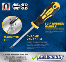 5 pcs Phillips and 5 pcs Slotted Tips Professional Cushion Grip Screwdriver Set