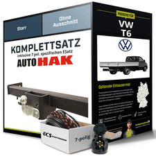 Für VW T6 Pritsche, Fahrgestell SFD Anhängerkupplung starr +eSatz 7pol 15-19 NEU