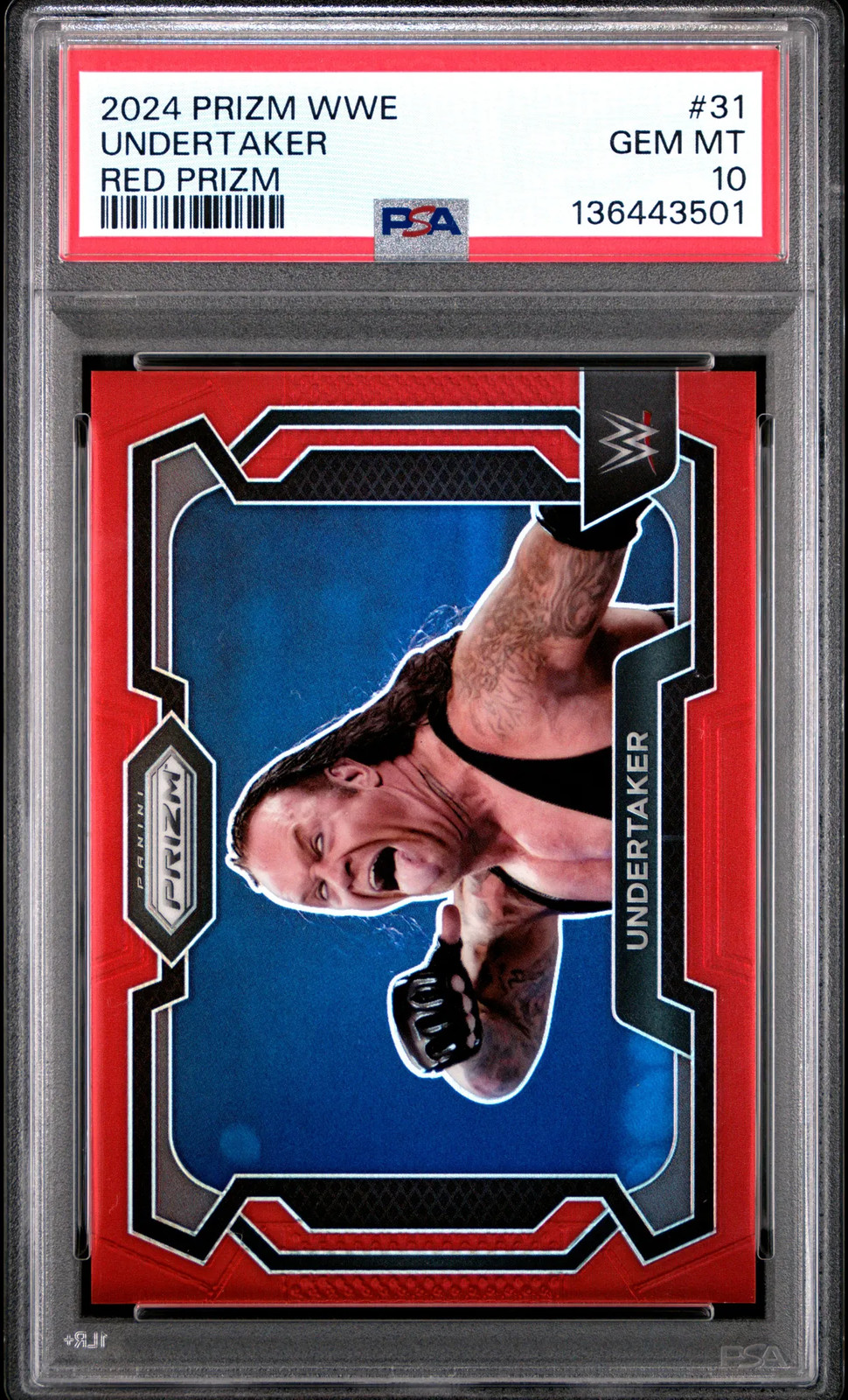 2024 Panini Prizm WWE The Undertaker #31 Red 137/299 PSA 10 GEM MINT POP 6