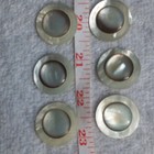 6 Vtg/Antq Mother of Pearl Buttons 1 1/8" Smoky Gray Ringed Dome Center Shank — photo 1
