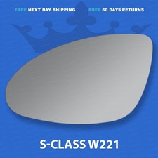Mercedes S-Class W221 wing door mirror glass 2006-2009 left side Spherical