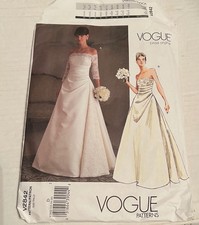 Vogue Bridal Original Bride/Bridesmaid Dress Pattern V2842 sz. 6,8,10