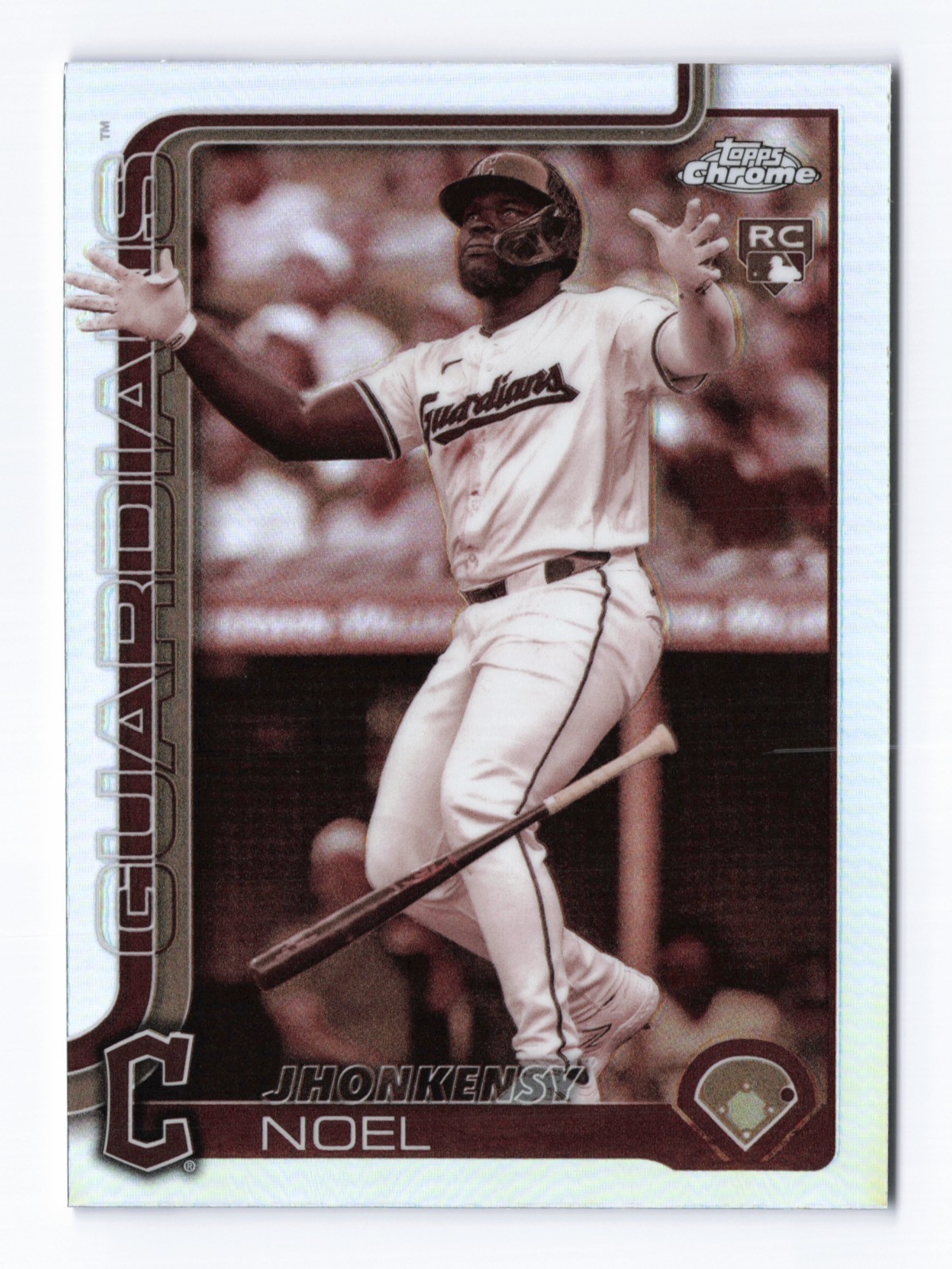 2025 TOPPS CHROME JHONKENSY NOEL ROOKIE CARD (RC) SEPIA REFRACTOR #291 GUARDIANS
