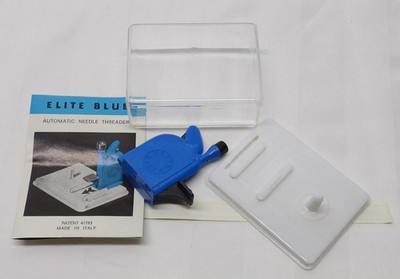 Vintage ELITE BLUE Automatic Needle Threader Made in Italy