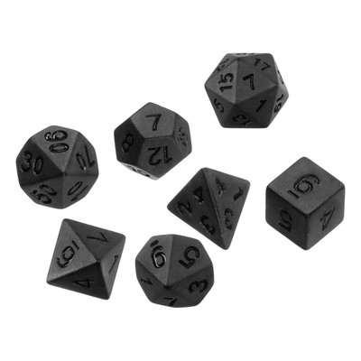 7x Polyedrische Würfel Set schwarz mehrseitig RPG Würfel Spielwürfel für Tischspiel